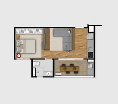 Perspectiva planta 1 dorm