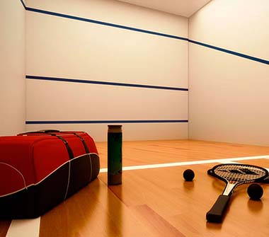 Perspectiva quadra de squash