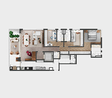 Planta 1 dorm 276m²