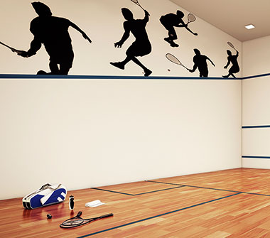 Perspectiva quadra de squash