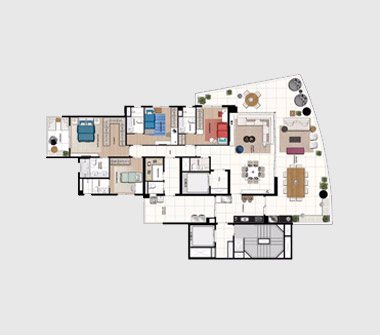 Perspectiva planta 4 dorms 324M2