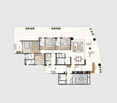 Perspectiva plata 4 dorms 254M2