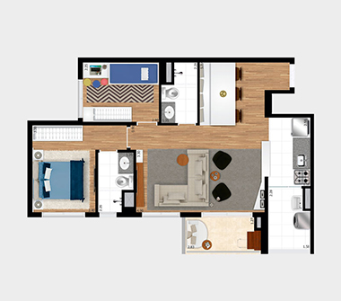 Perspectiva planta 3 dorms ampliado