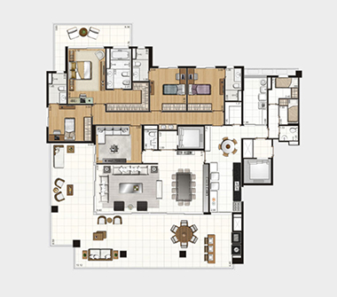 Perspectiva planta 332M2 4 dorms