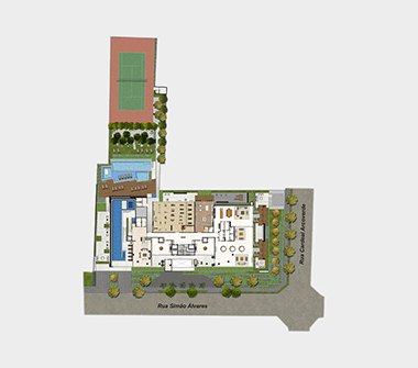 Perspectiva implantação térreo