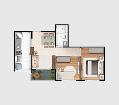 Perspectiva 45M2 2 dorms