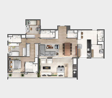 Perspectiva planta 4 dorms ampliado