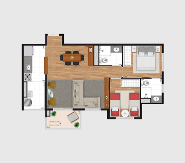 Perspectiva planta 3 dorms