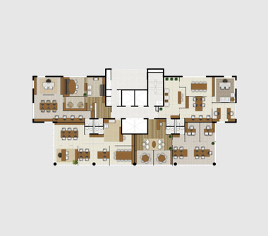 Perspectiva planta 1 ao 8 andar