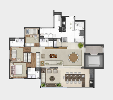 Perspectiva planta 141M2 ampliado