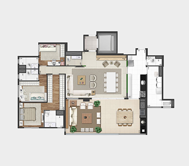 Perspectiva planta 173M2