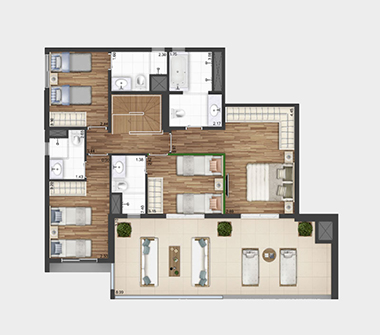 Perspectiva planta 243M2 ampliado