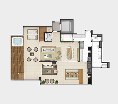 Perspectiva planta Duplex inferior