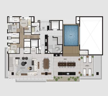 Planta Duplex inferior 369m²