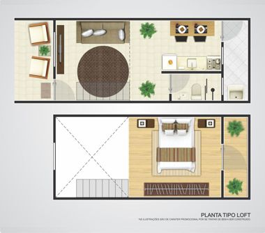 Planta apartamento tipo loft