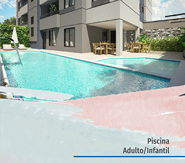 Perspectiva piscina adulto e infantil